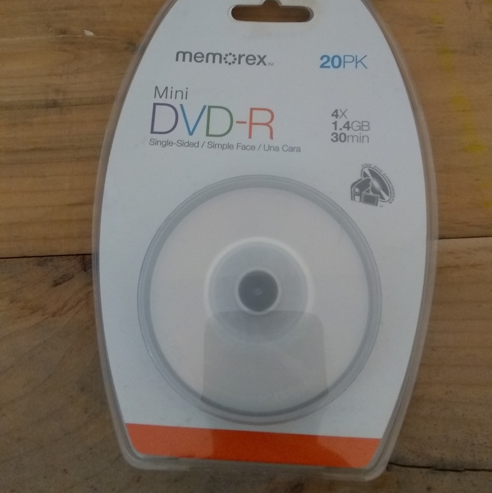 Memorex Mini DVD-R Single Sided 30 min 20Pk Sealed NWT